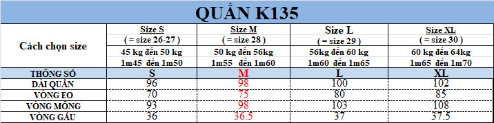 QUẦN NHANH KHÔ CO GIÃN - MÃ K135 - MÀU CỐM