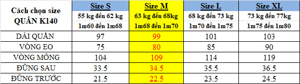 QUẦN CO GIÃN TÚI BÊN - MÃ K140-MÀU ĐEN