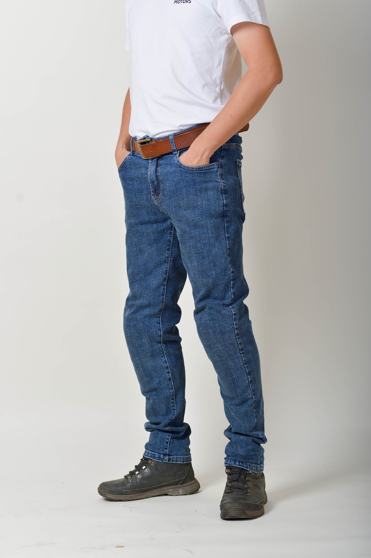 Quần bò có giáp bảo hộ - K122 – Màu xanh bò