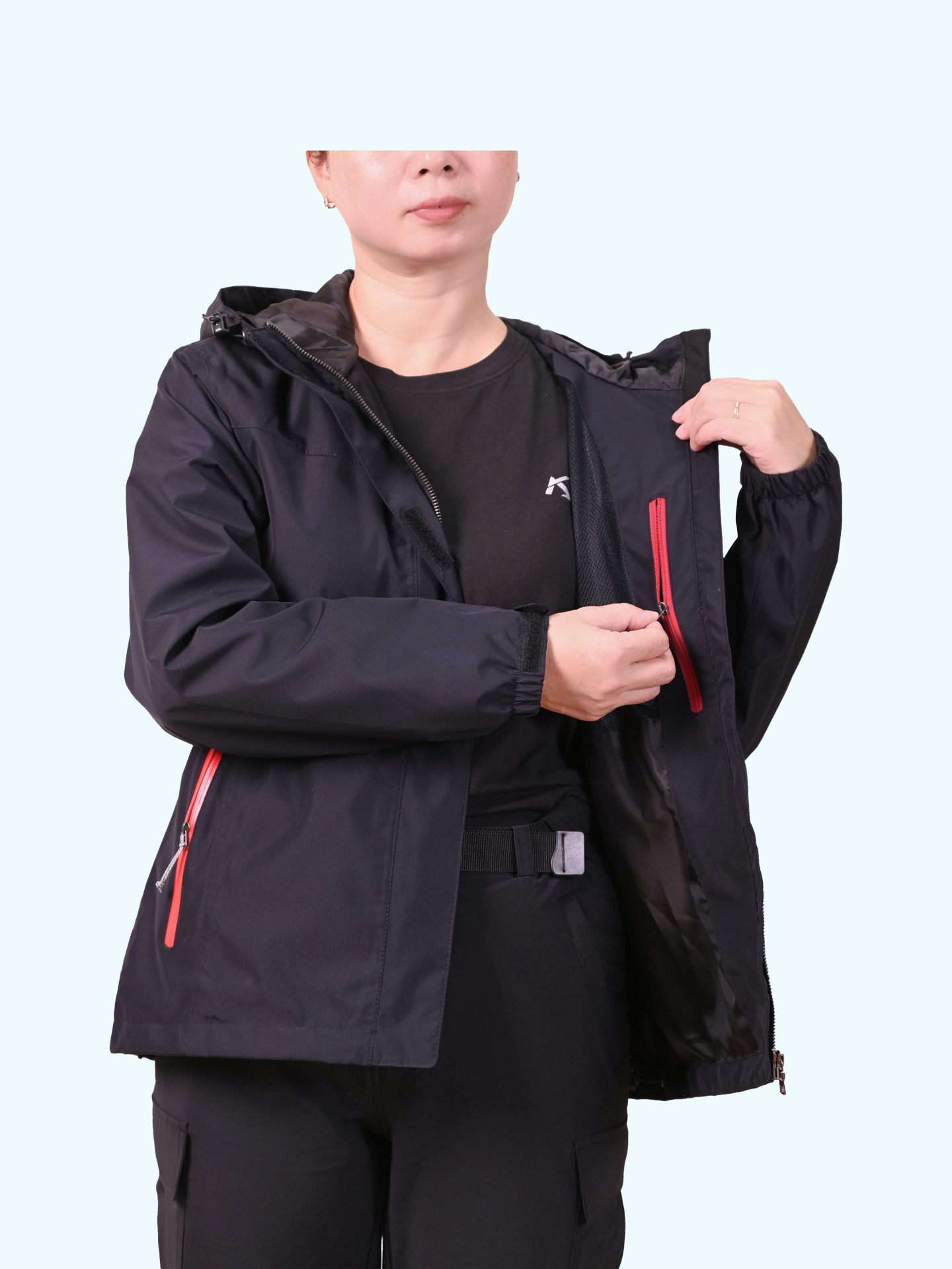 Áo nữ chống nước - K124- Màu đen