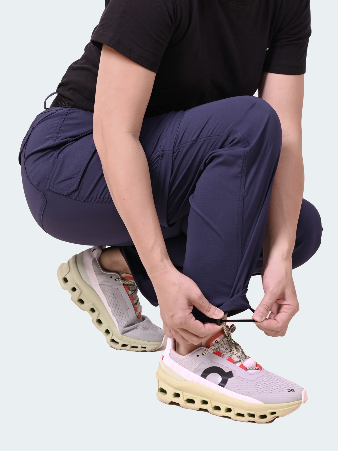 Quần nối ống nữ co giãn–K130-Màu đen