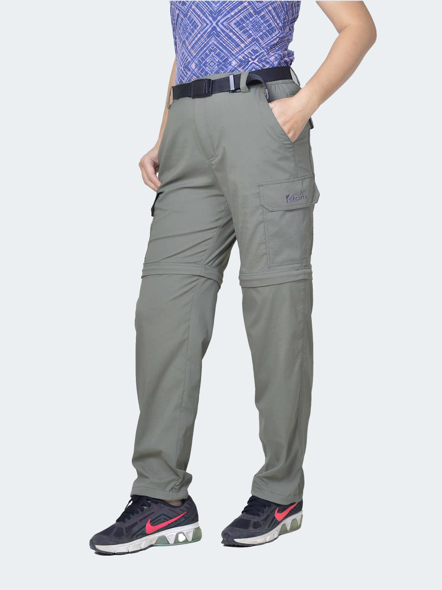 Quần nối ống nữ co giãn–K130-Màu rêu