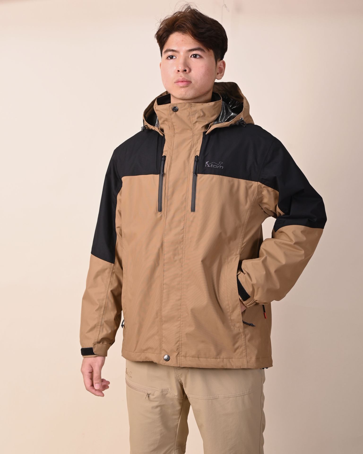 ÁO KHOÁC NAM 2IN1 KTOM – K145 – MÀU KAKI