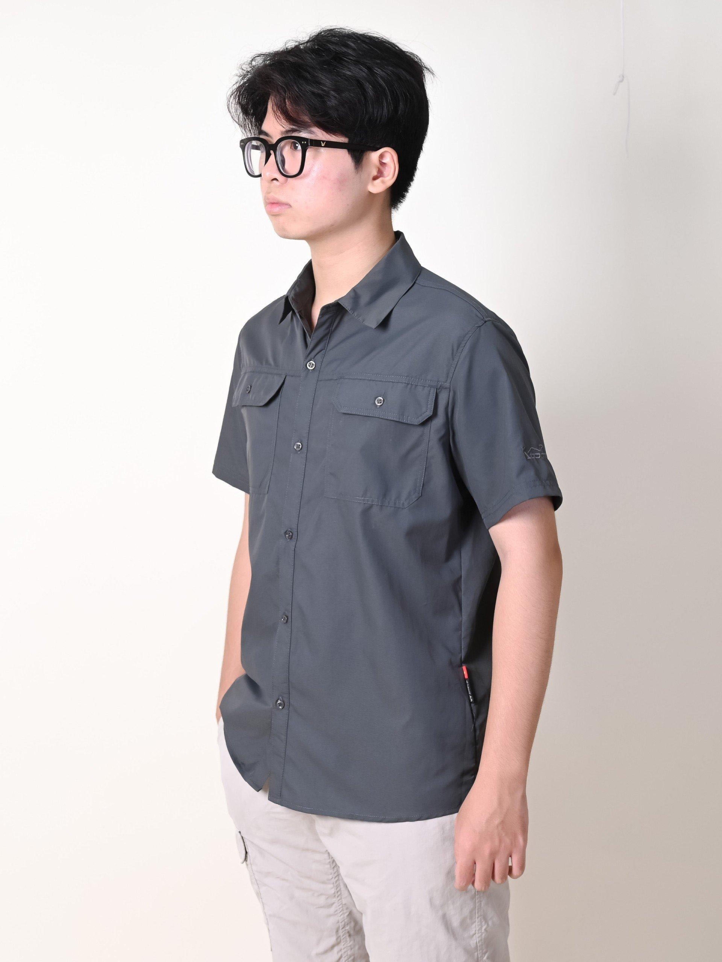 ÁO CỘC TAY NHANH KHÔ ( UPF50+)-MÃ K150-MÀU GHI