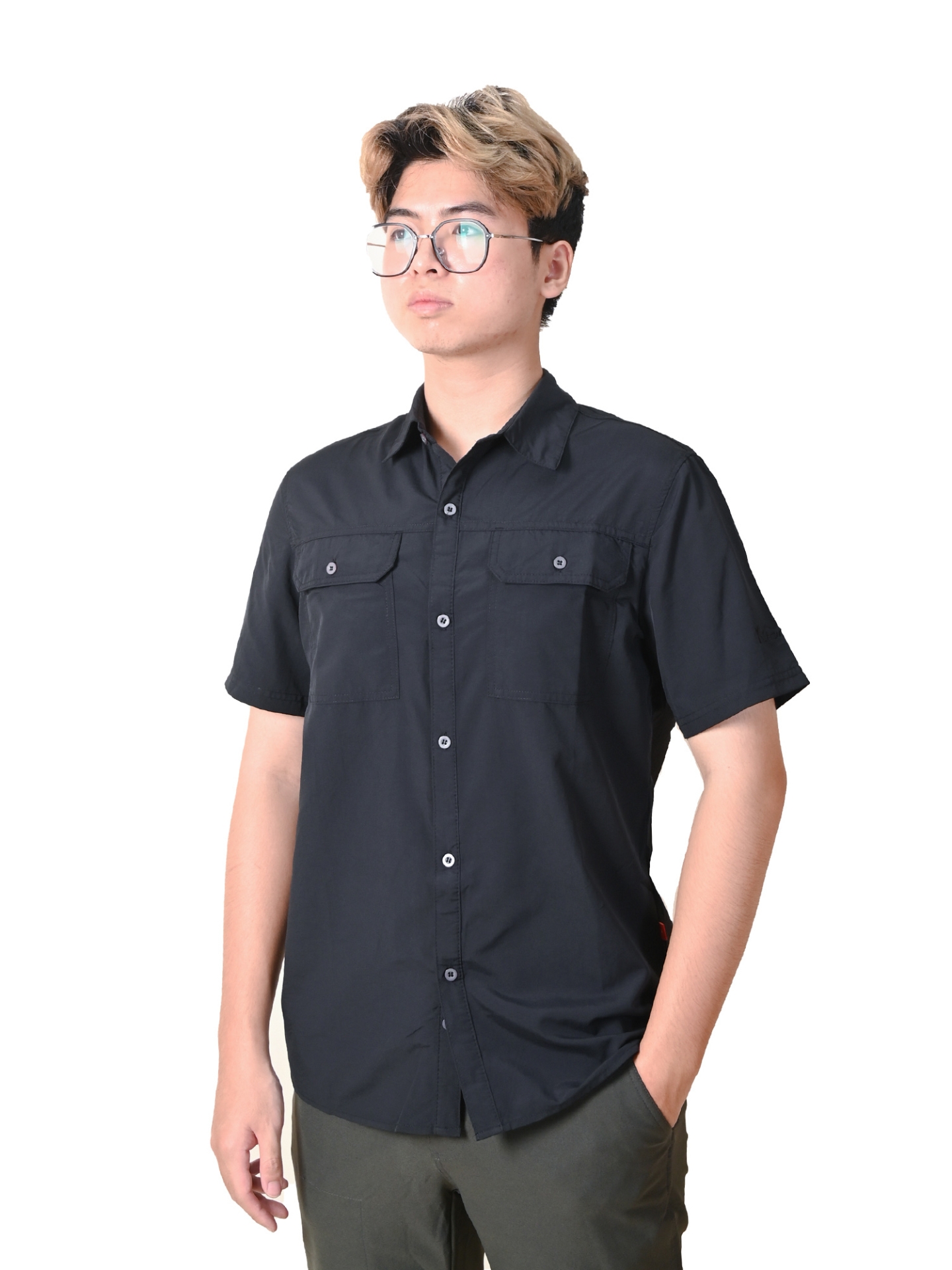ÁO CỘC TAY NHANH KHÔ ( UPF50+)-MÃ K150-MÀU ĐEN